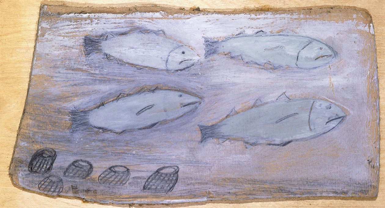 Vier Vissen door Alfred Wallis