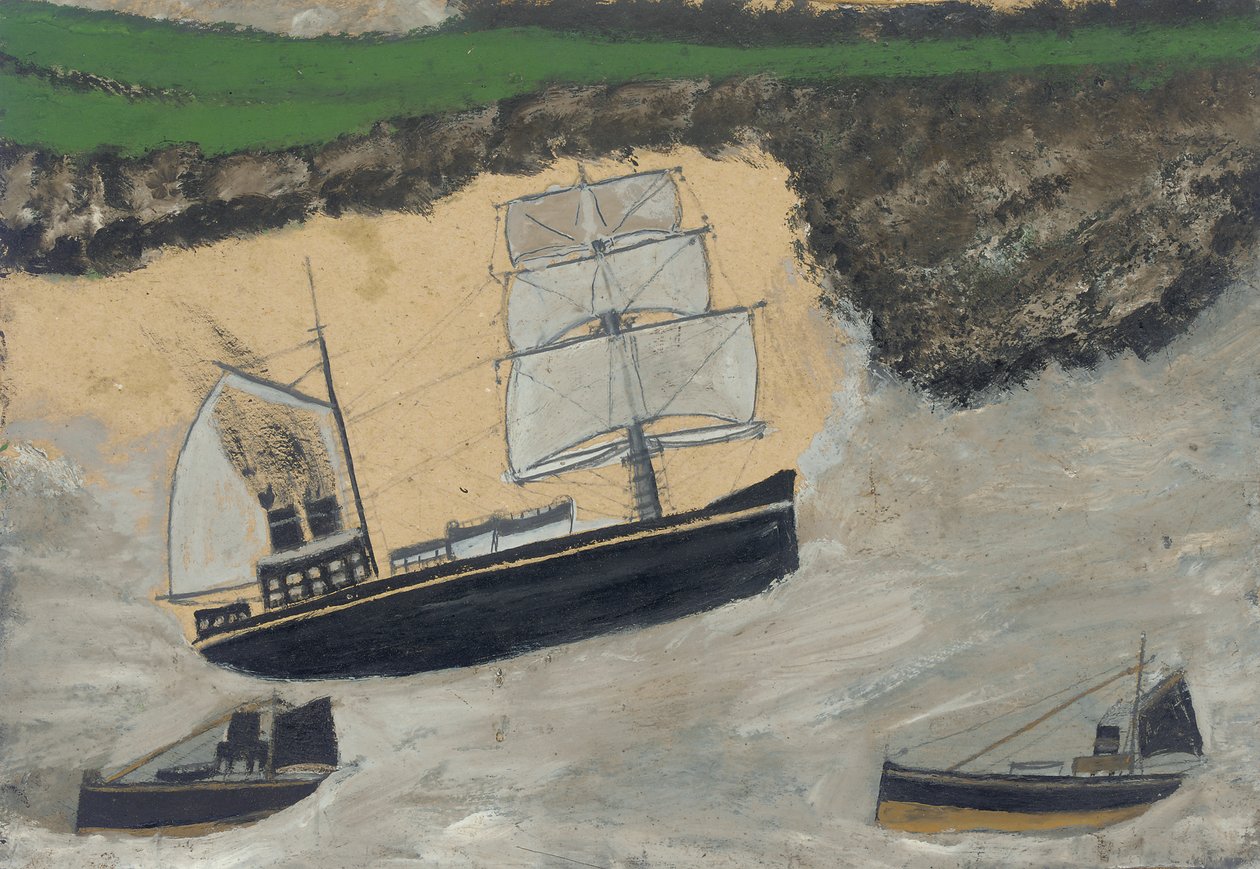 Drie Stoomschepen door Alfred Wallis