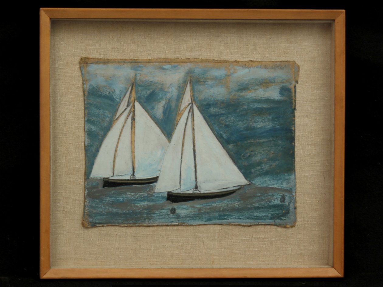 Twee Zeilboten, ca. 1930 door Alfred Wallis