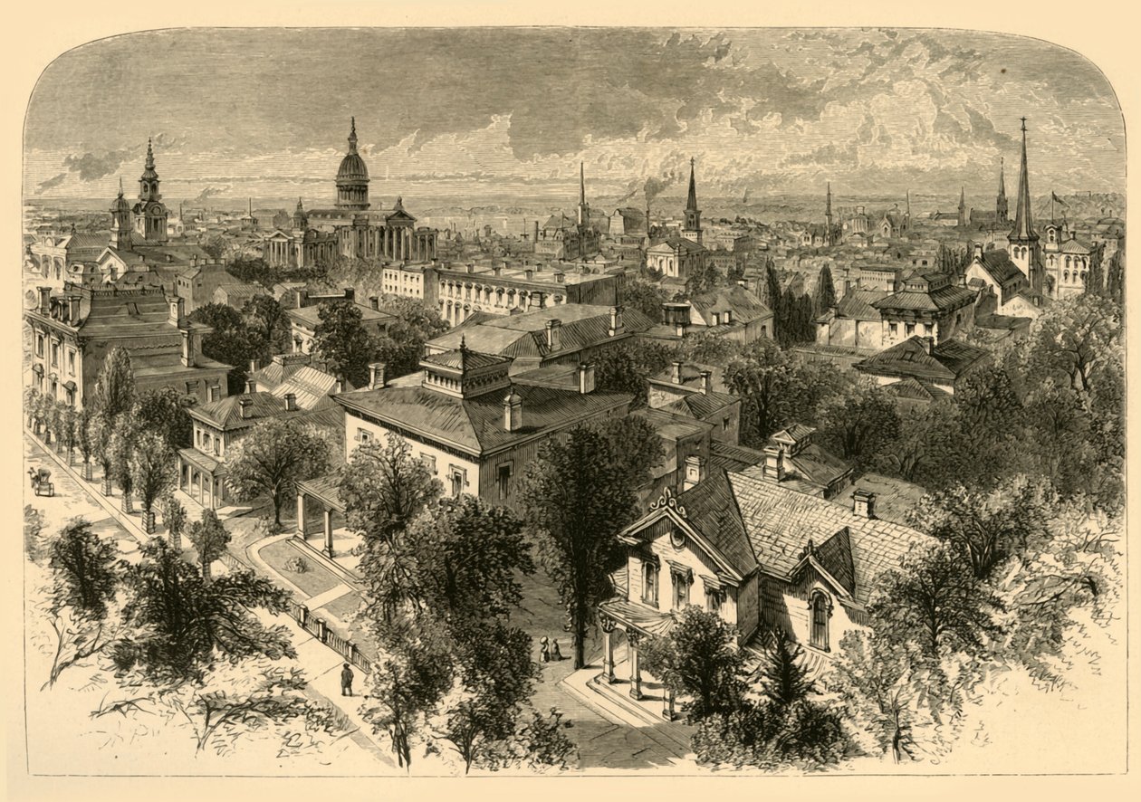Stad van Milwaukee, 1874 door Alfred Rudolph Waud