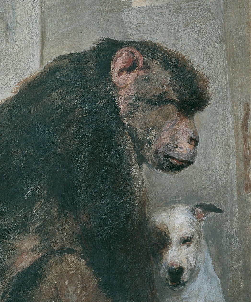 Aap en hond door Alfred Wesemann