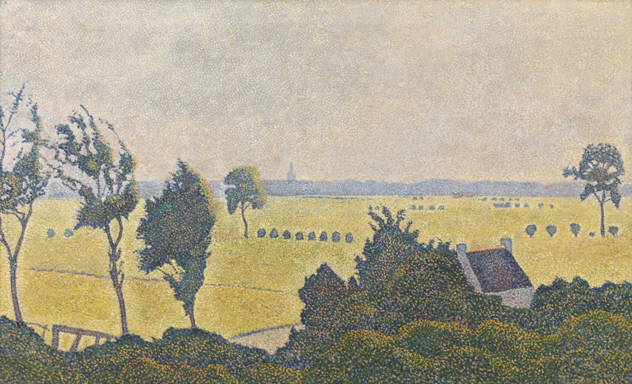 Landschap in West-Vlaanderen door Alfred William (1854 1930) Finch