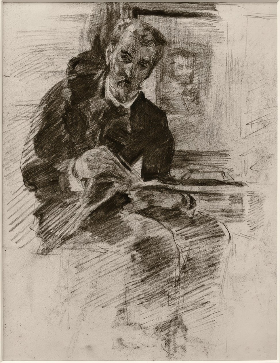 Lezende man door Alfred William Finch
