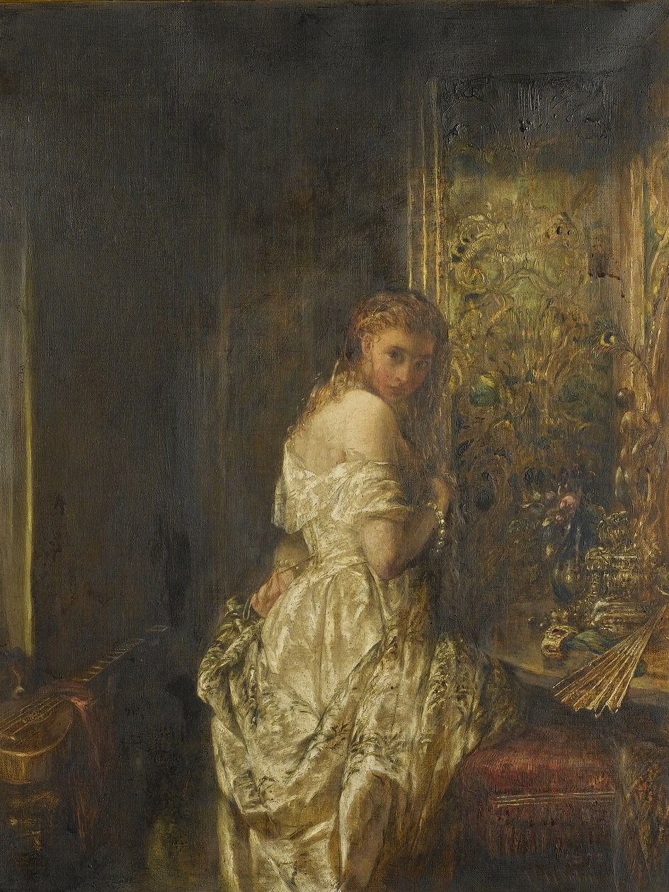 Vrouw in het Wit door Alfred Woolmer