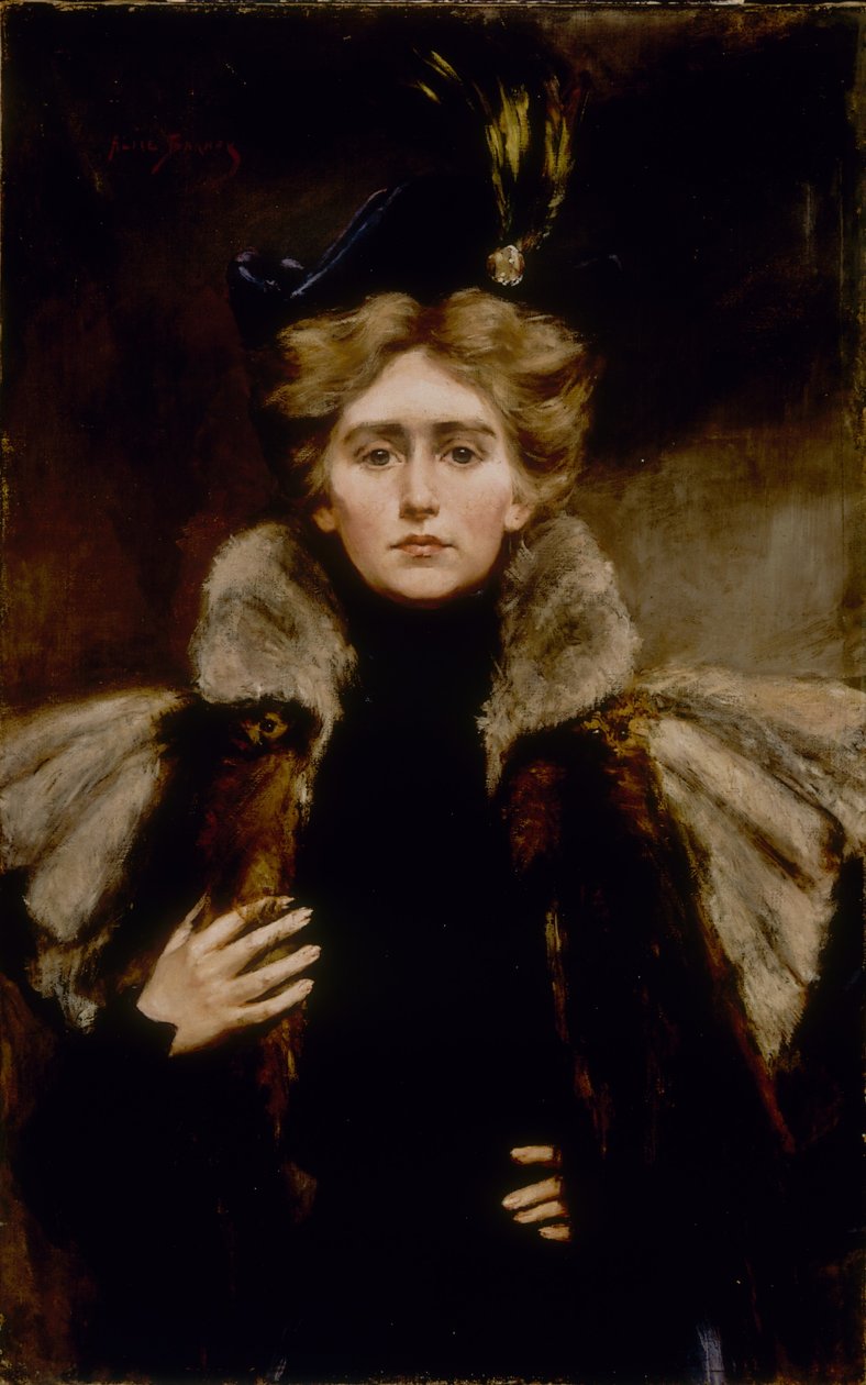 Natalie in bontcape door Alice Pike Barney