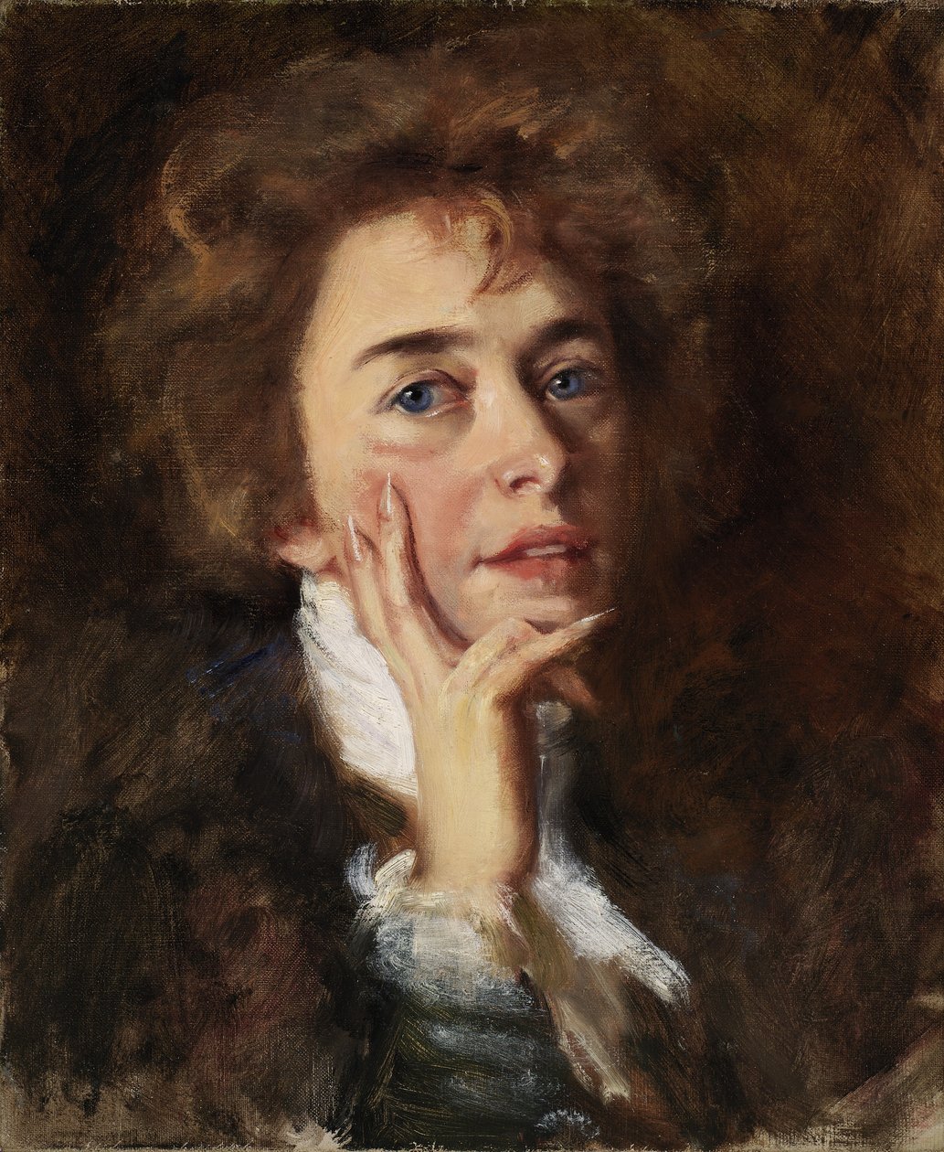 Zelfportret met Jabot door Alice Pike Barney