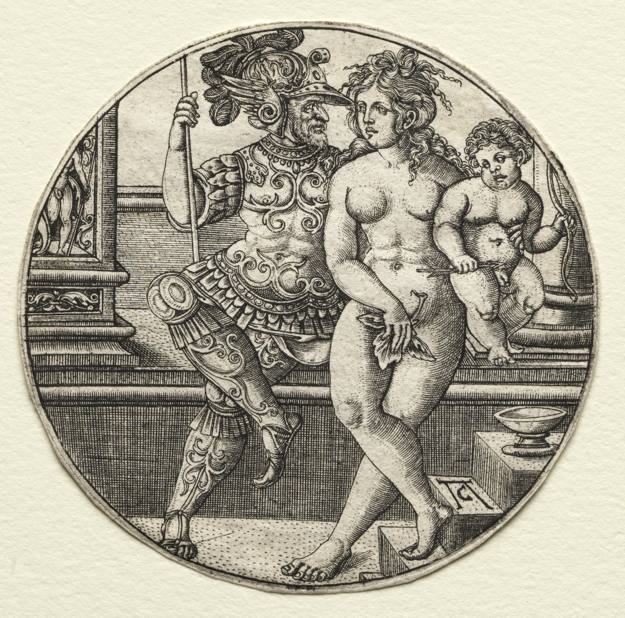Mars, Venus en Cupido door Allaert Claesz