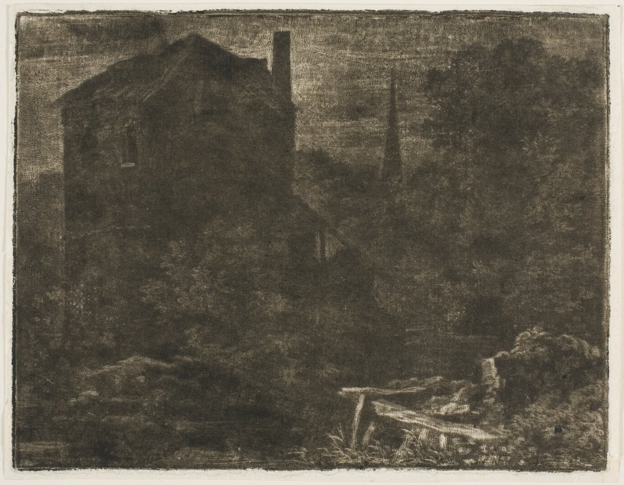Landschap in de donkere stijl door Allart van Everdingen