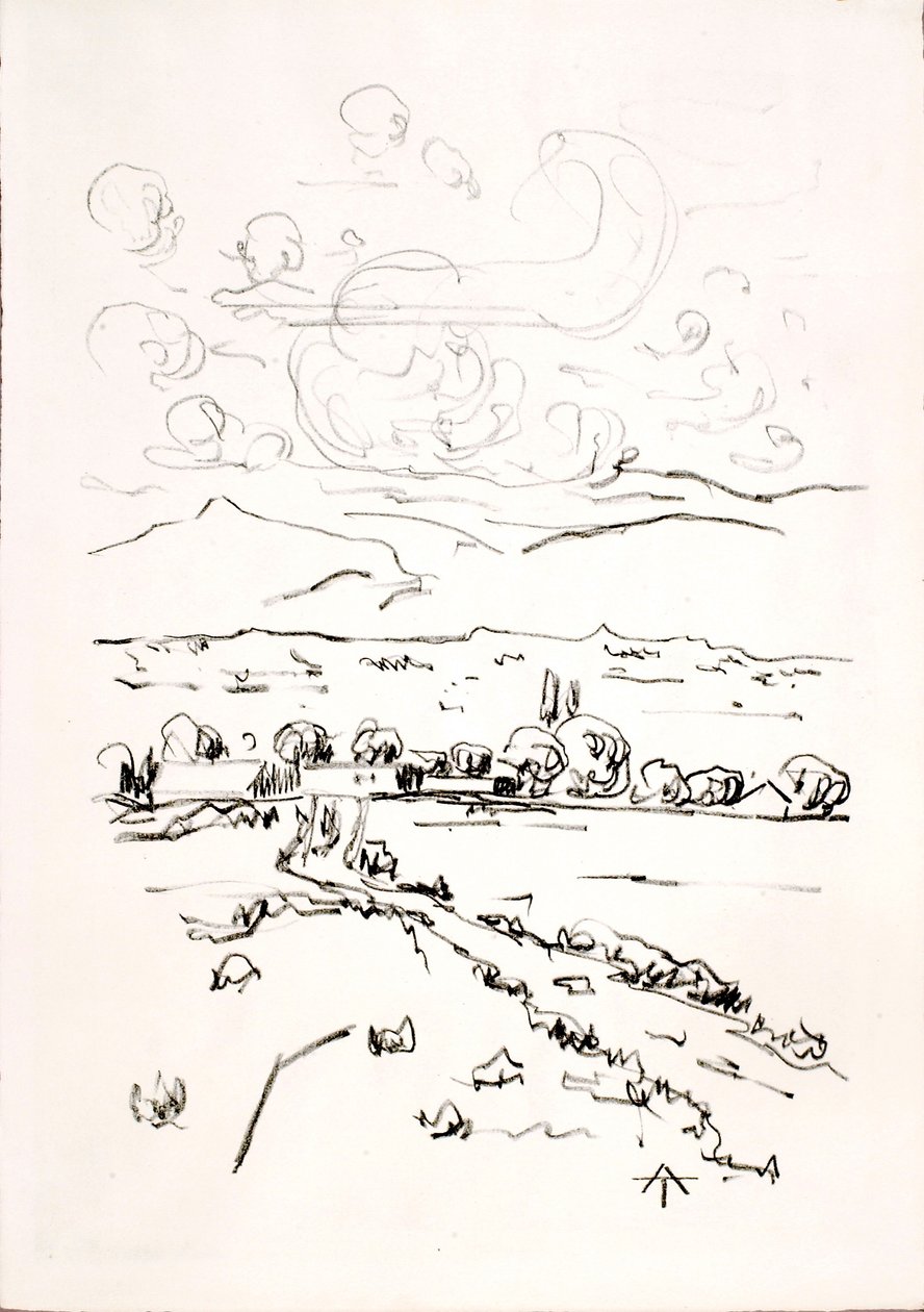 Landschap met pluizige wolken door Allen Tucker