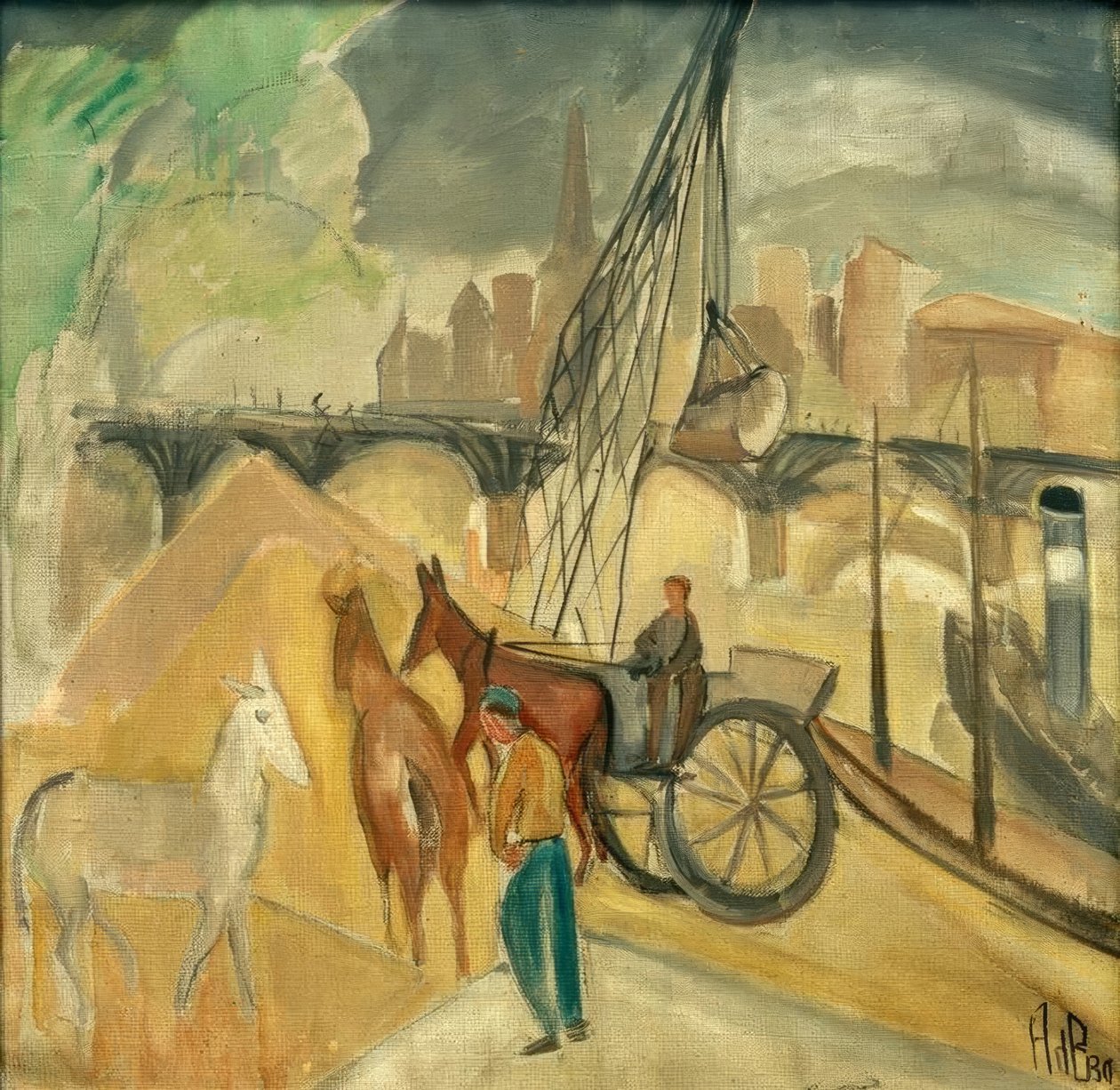 Landschap met brug door Alma Del Banco
