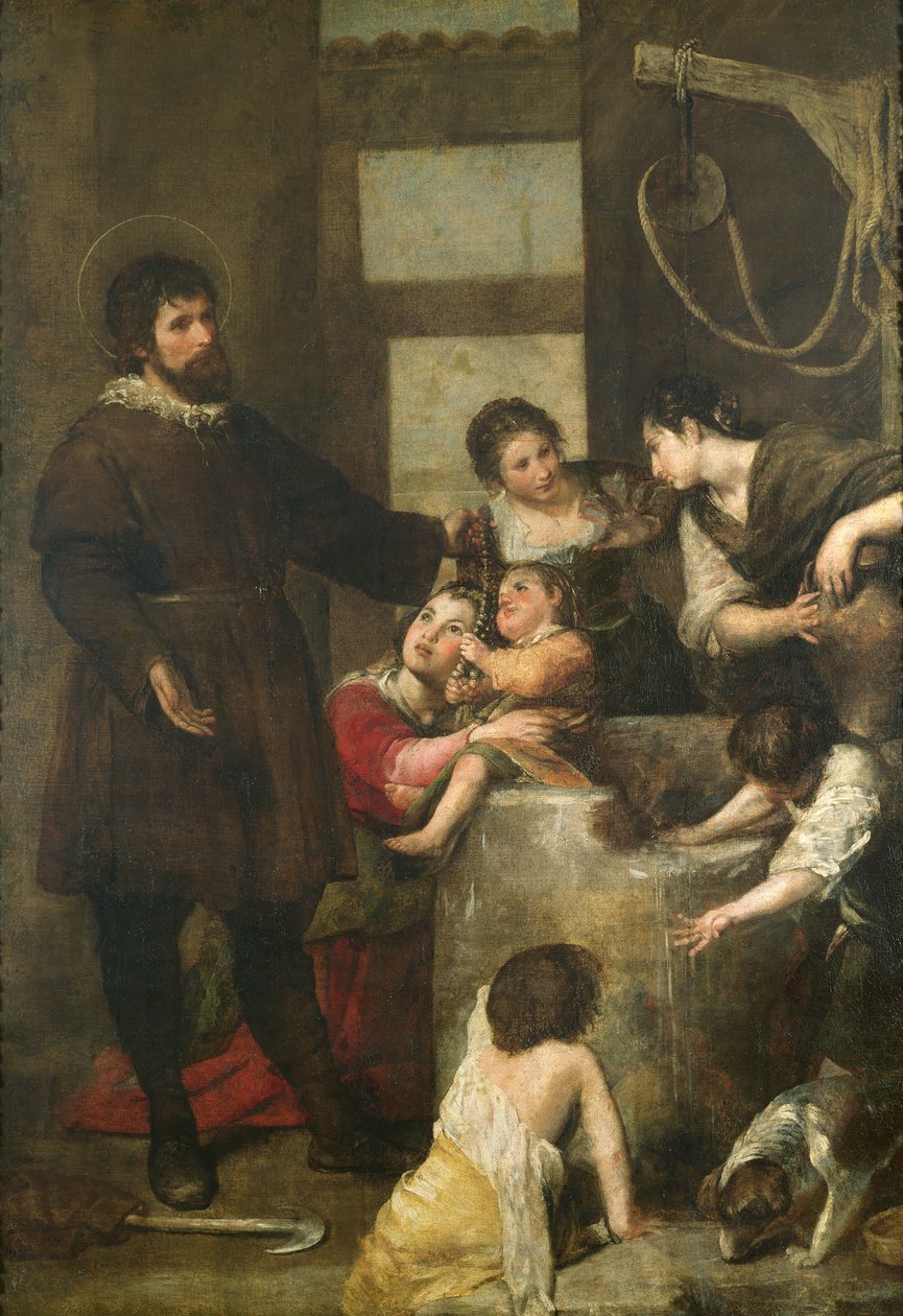 St. Isidore redt een kind dat in een put was gevallen, 1646-48 door Alonso Cano