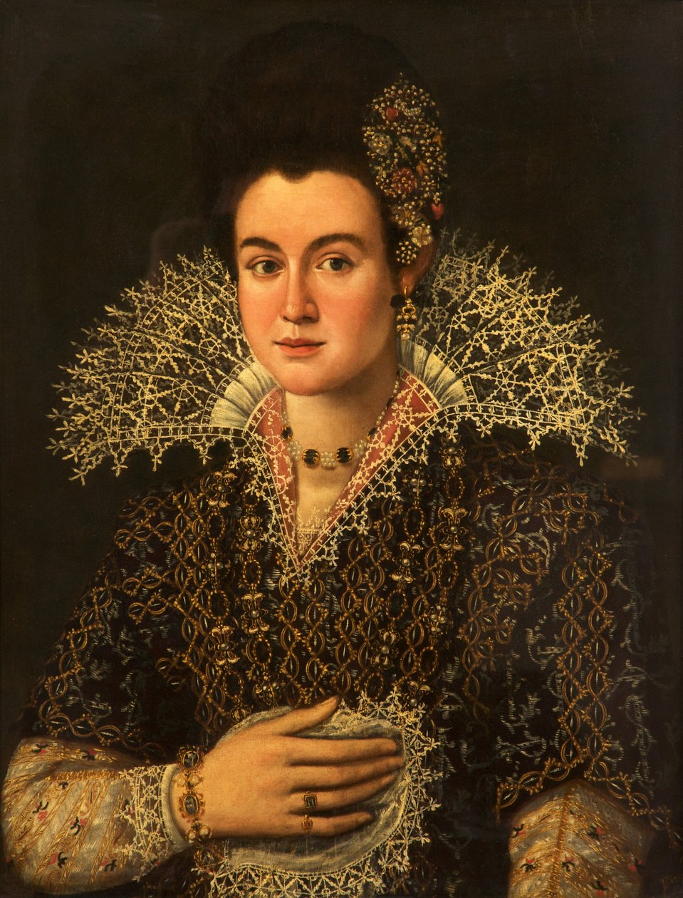 Portret van een dame door Alonso Sánchez Coello