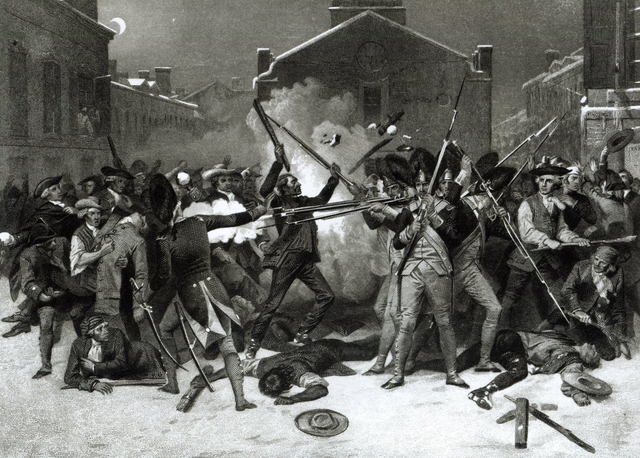 Het Bloedbad van Boston, 5 maart 1770 door Alonzo Chappel