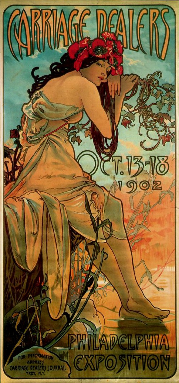 Koetsverkopers, 1902 door Alphonse Mucha