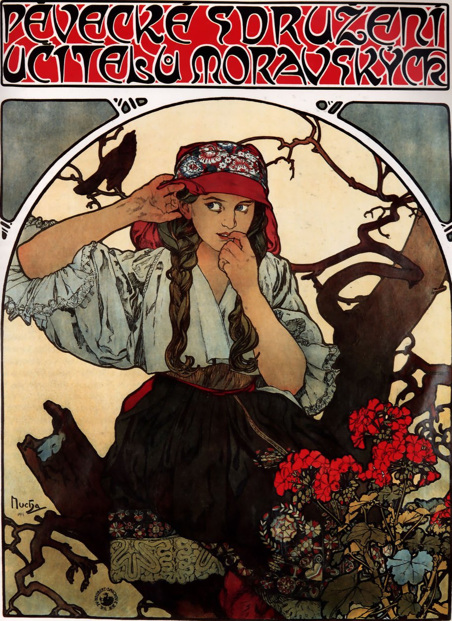 Moravisch lerarenkoor door Alphonse Mucha