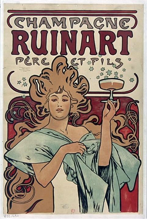 Champagne Ruinart door Alphonse Mucha