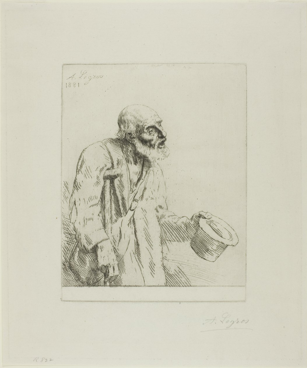 Bedelaar met Krukken door Alphonse Legros