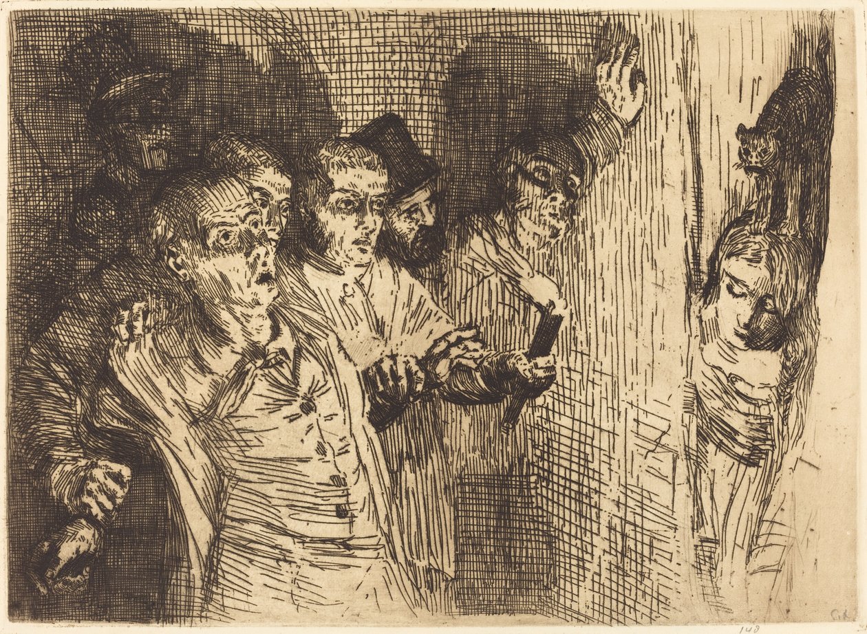 Zwarte kat door Alphonse Legros