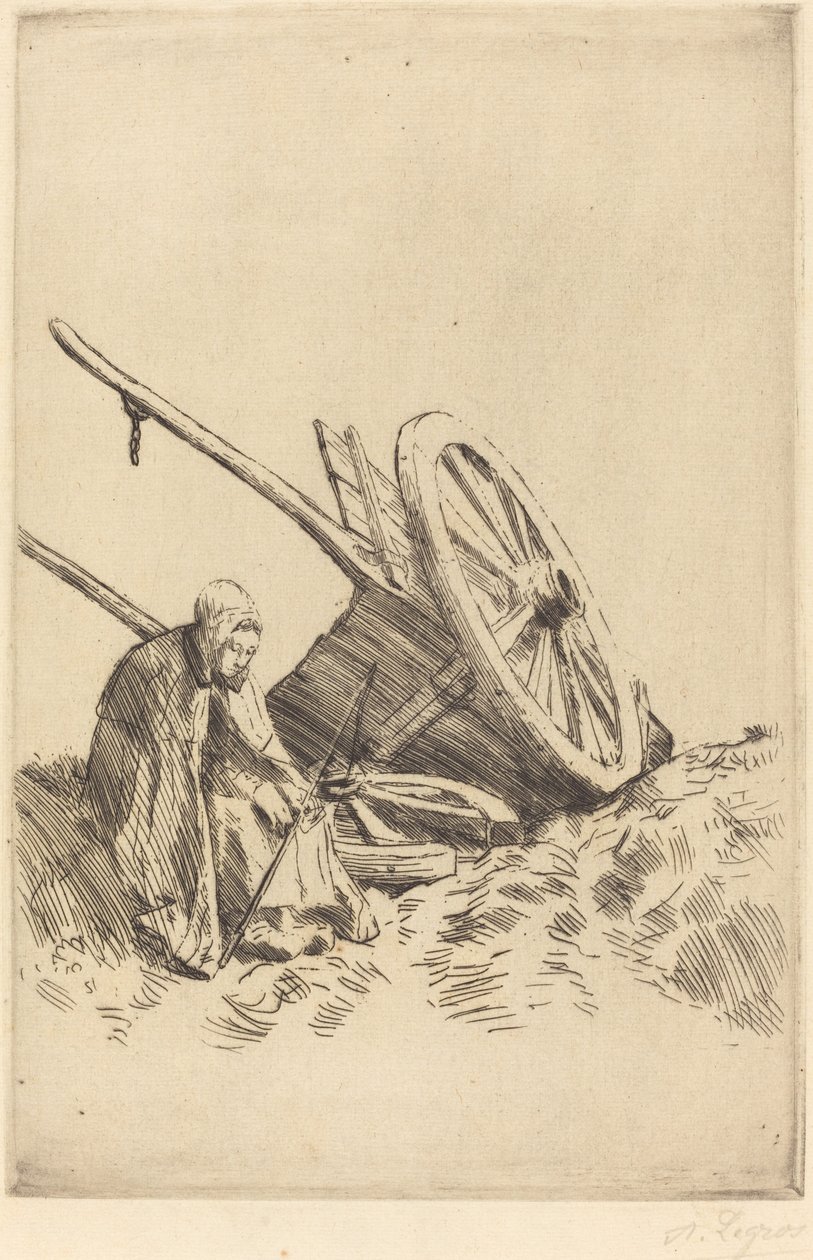 Gebroken Kar (La charrette brisée) door Alphonse Legros