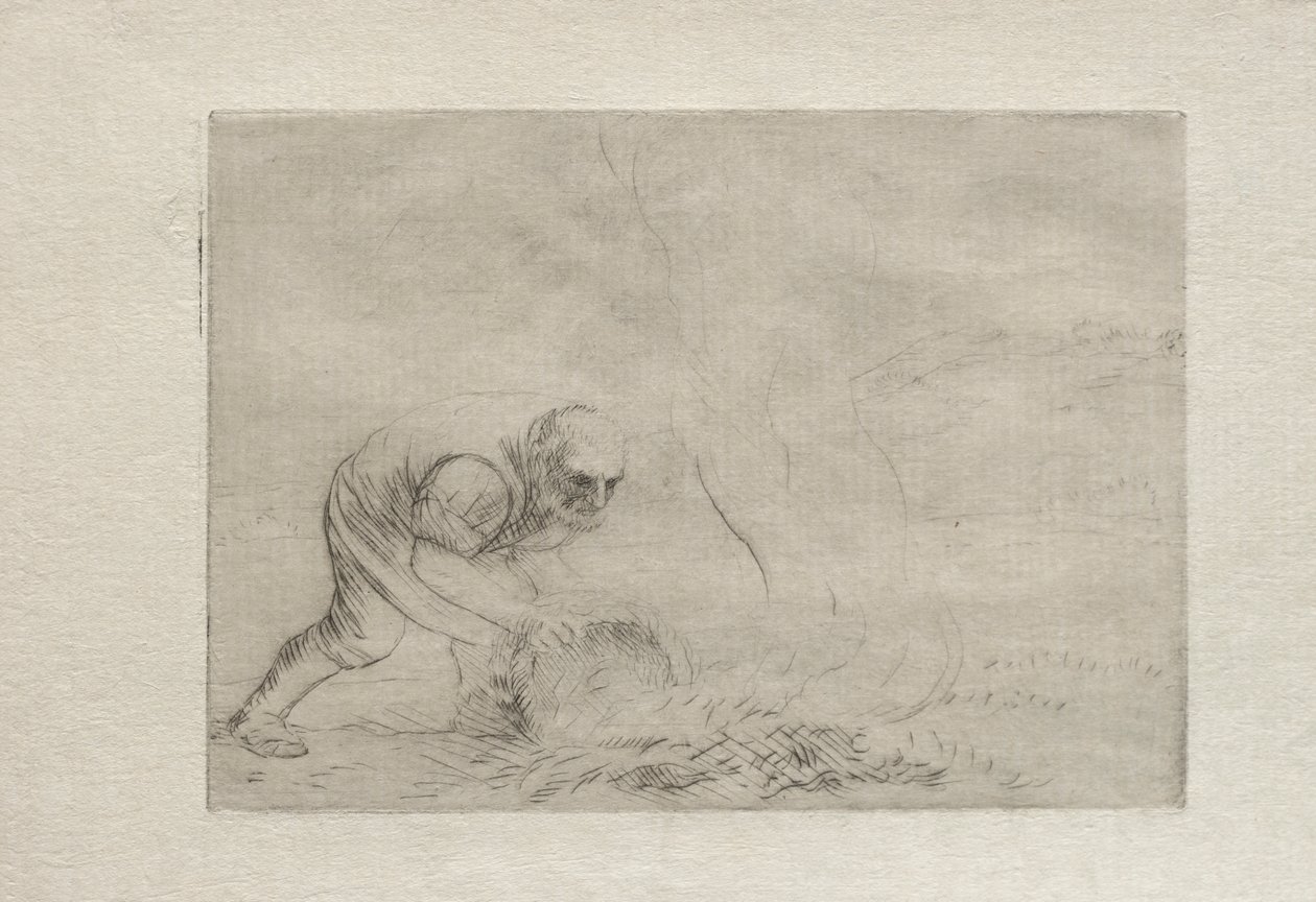 Het gras branden door Alphonse Legros