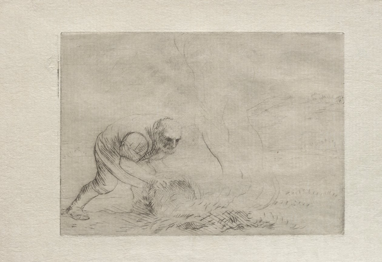 Het gras branden door Alphonse Legros