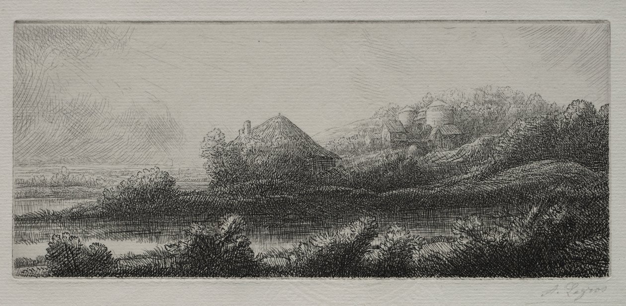 Hut in het moeras door Alphonse Legros