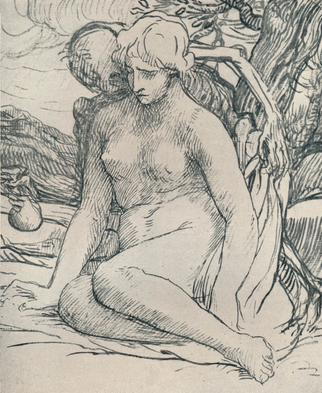 De dood als vrijer, ca. 1895, 1923 door Alphonse Legros