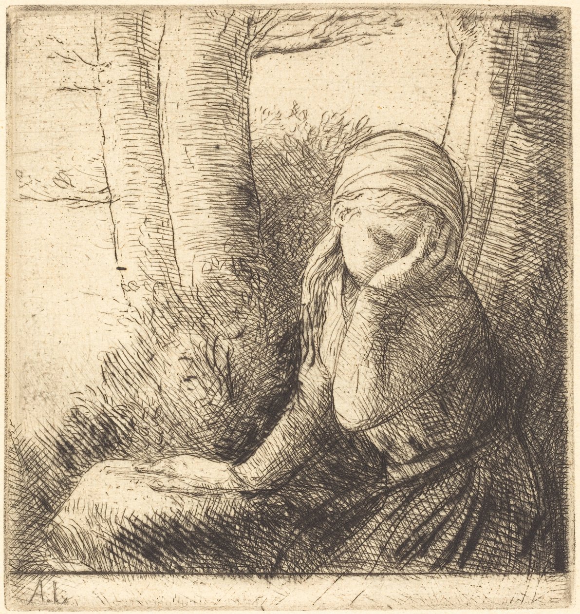 Wanhopig jong meisje door Alphonse Legros