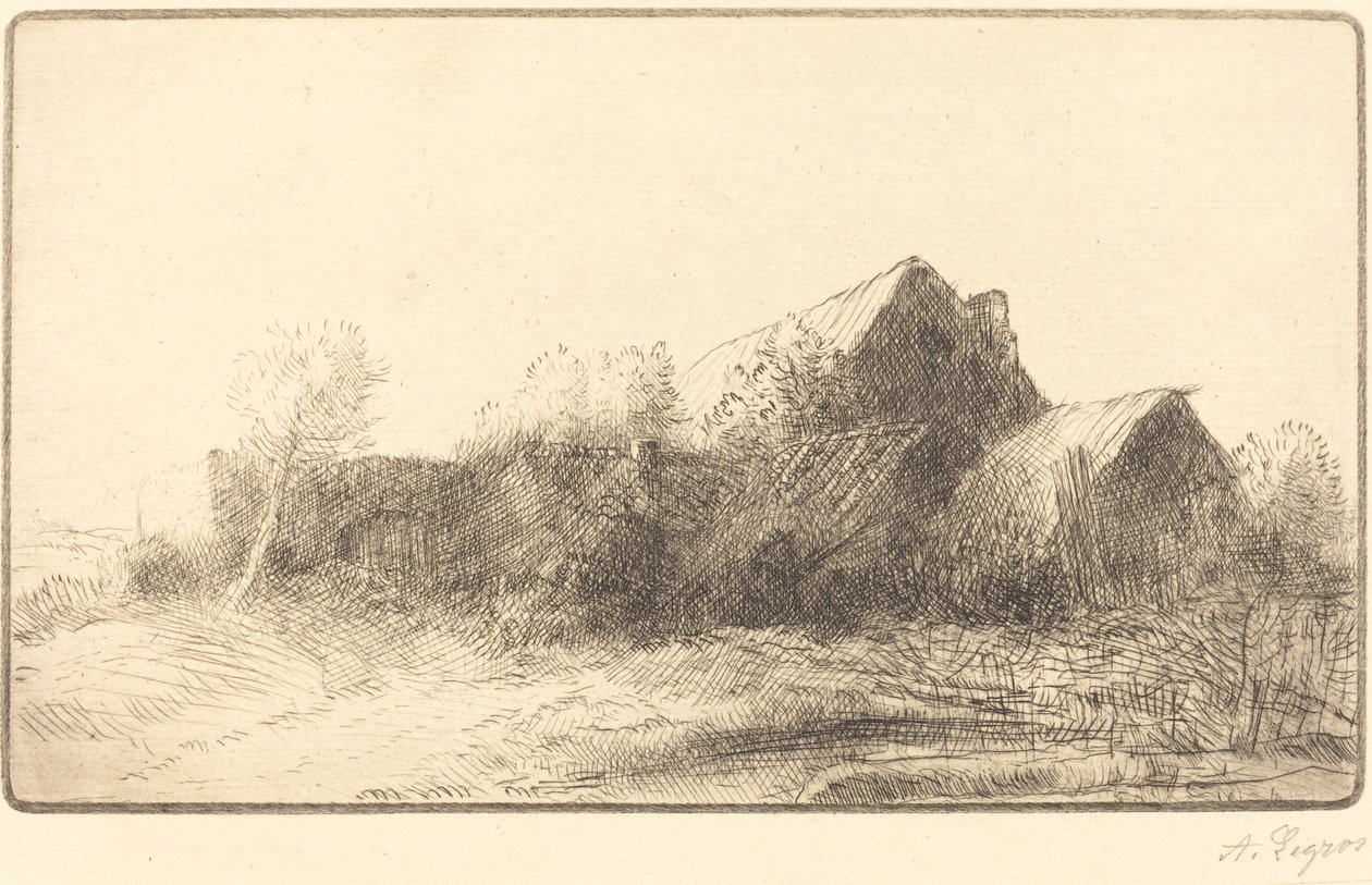 Boerderij (Une ferme) door Alphonse Legros
