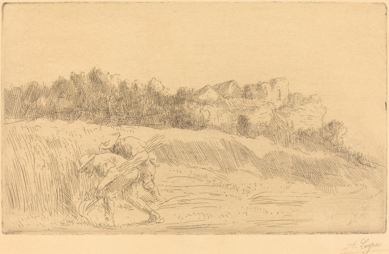 Oogsters (Les moissoneurs) door Alphonse Legros