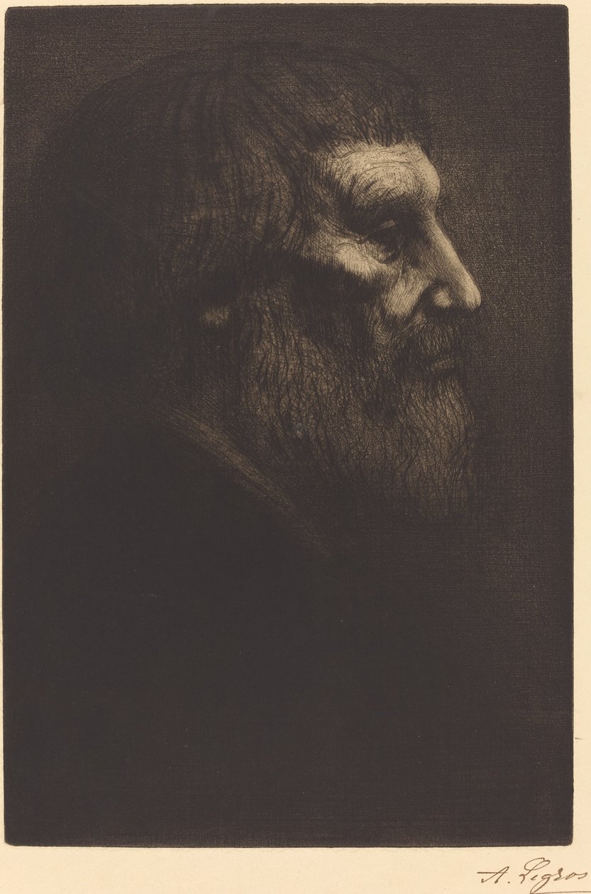 Hoofd van een bedelaar door Alphonse Legros