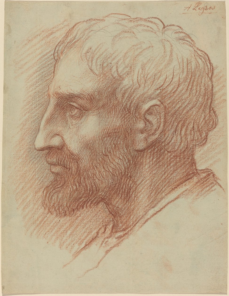 Hoofd van een Man door Alphonse Legros
