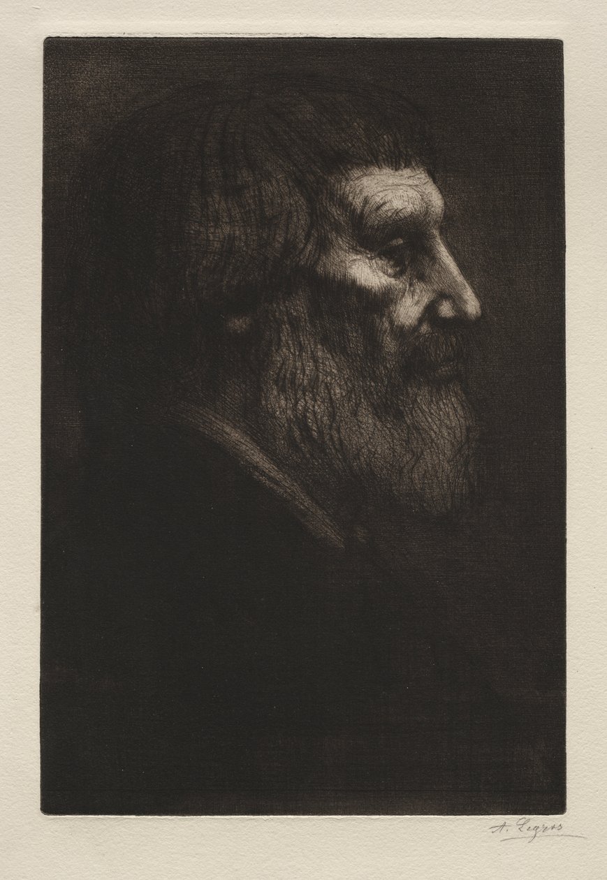 Hoofd van een Man door Alphonse Legros