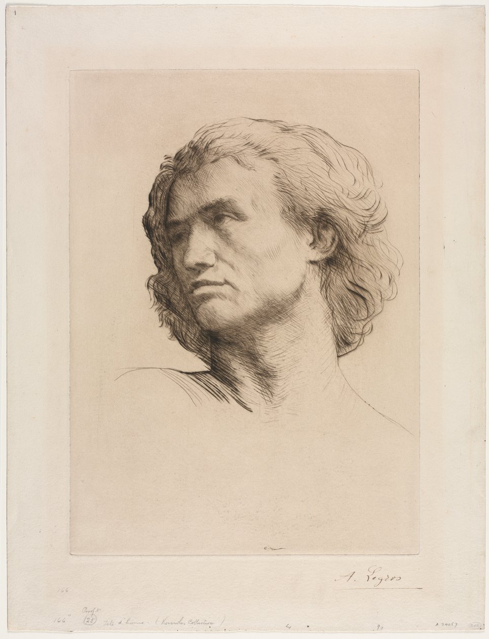 Hoofd van een man door Alphonse Legros