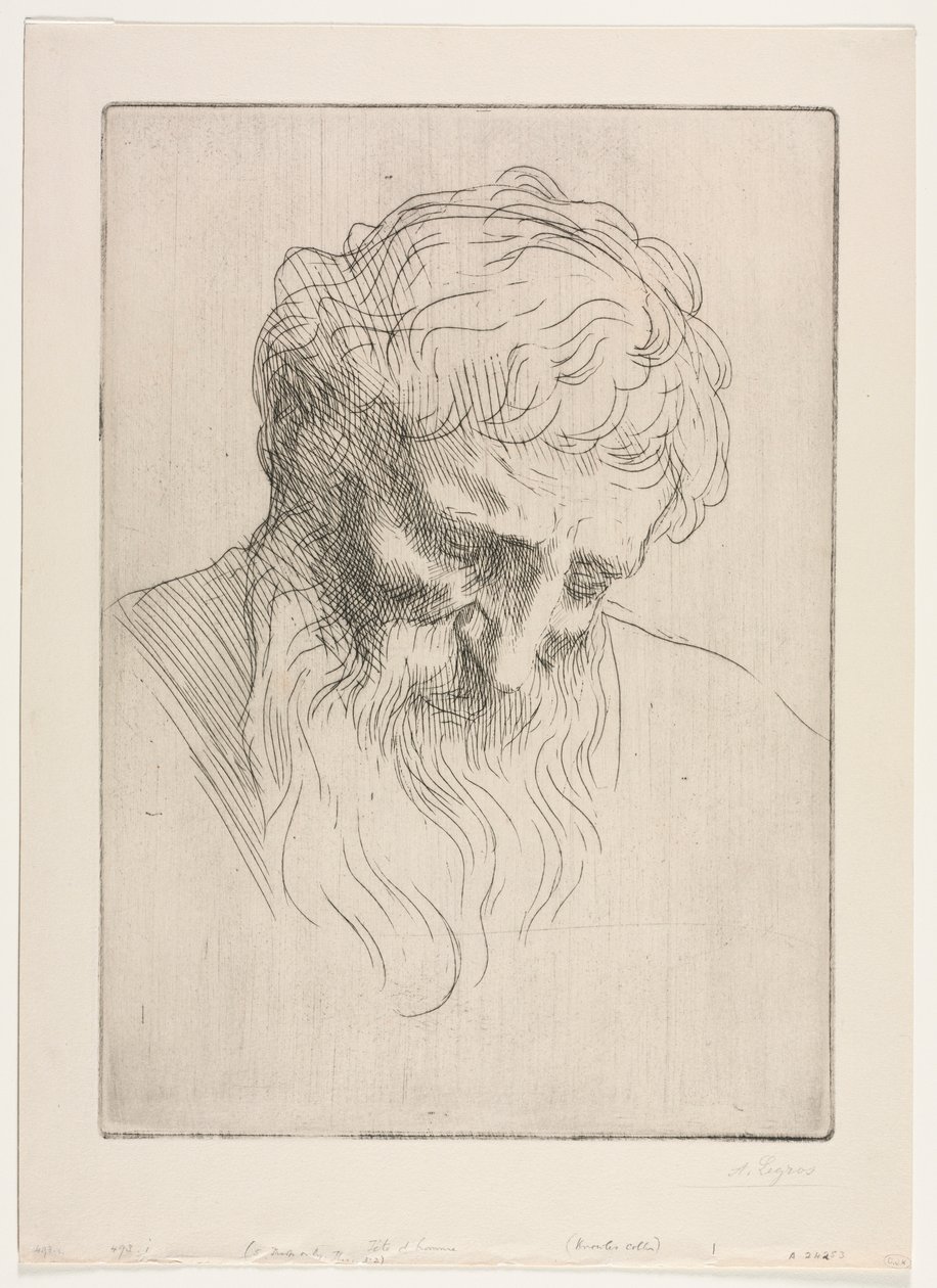 Hoofd van een Man door Alphonse Legros