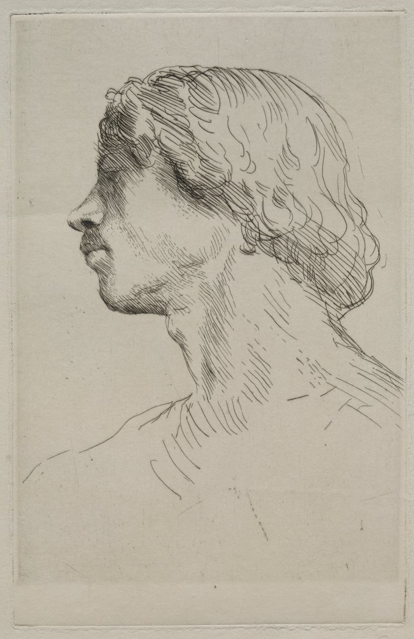 Hoofd van een model door Alphonse Legros