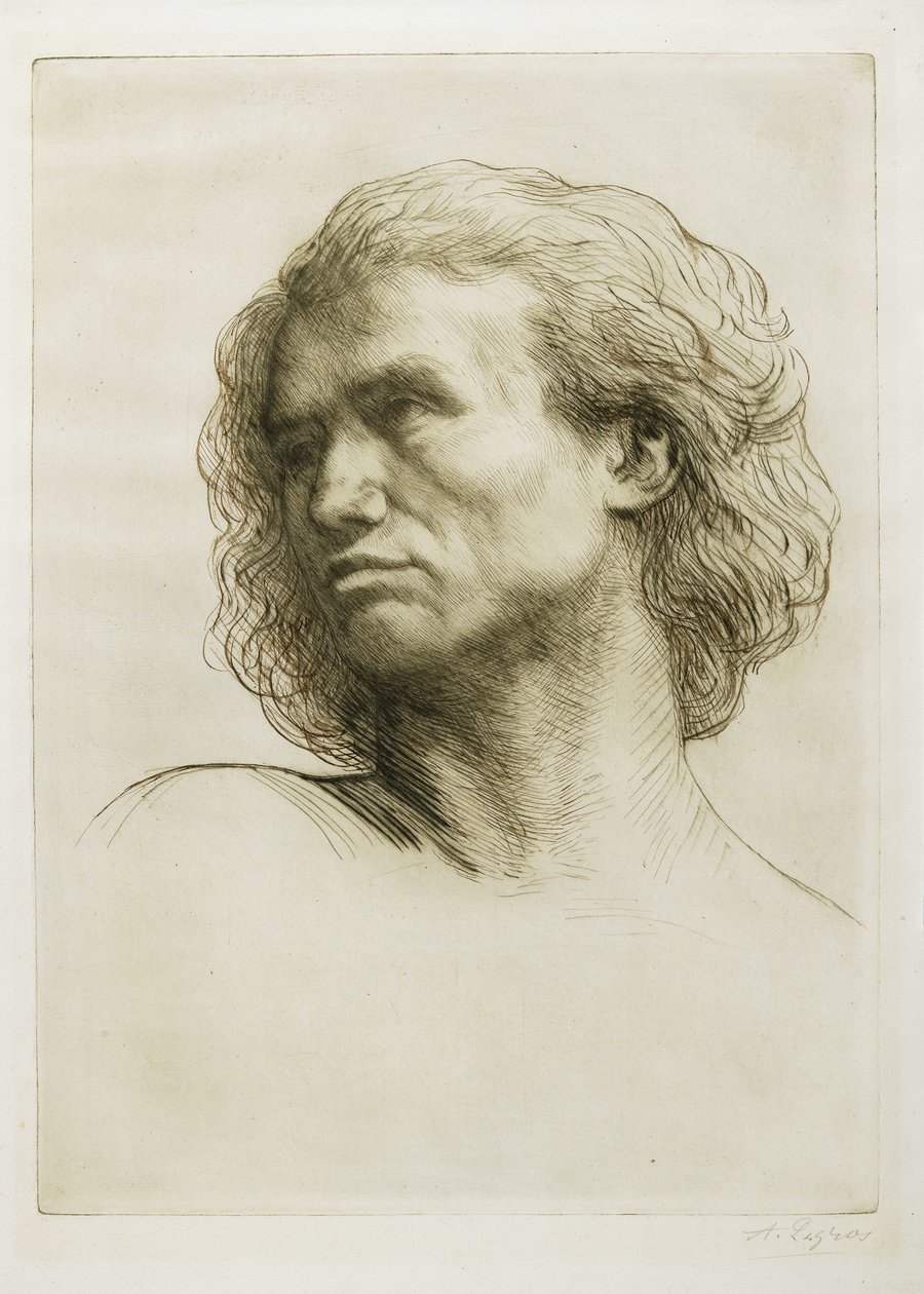 Hoofd van een Model, 1877 door Alphonse Legros