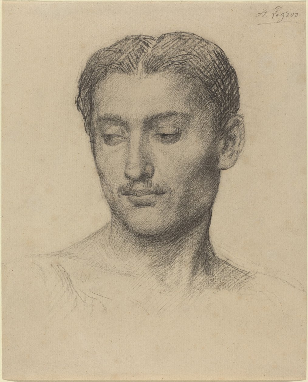 Hoofd van een Jongeman door Alphonse Legros