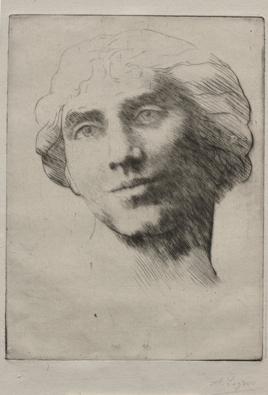 Hoofd van een jonge vrouw door Alphonse Legros