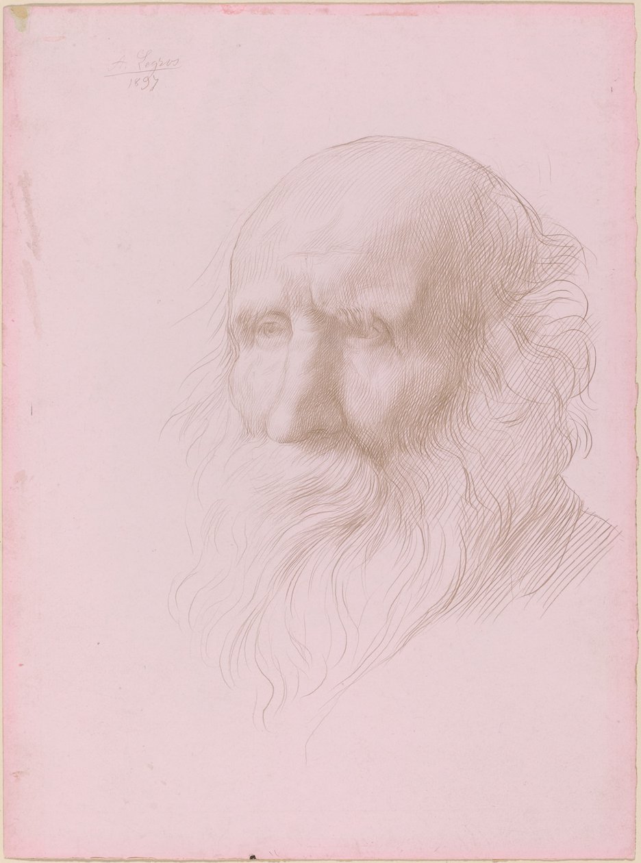 Hoofd van een oude man door Alphonse Legros