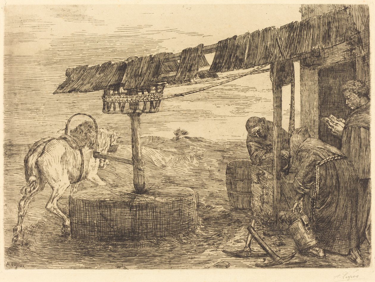 Paardgedreven Molen (Le manege) door Alphonse Legros