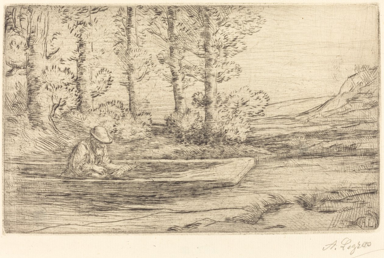 Landschap door Alphonse Legros