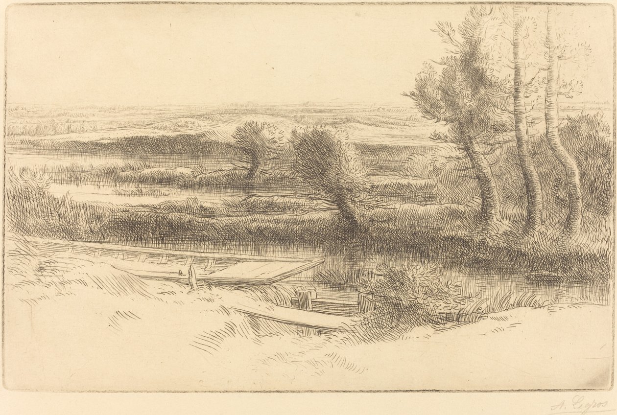 Landschap door Alphonse Legros
