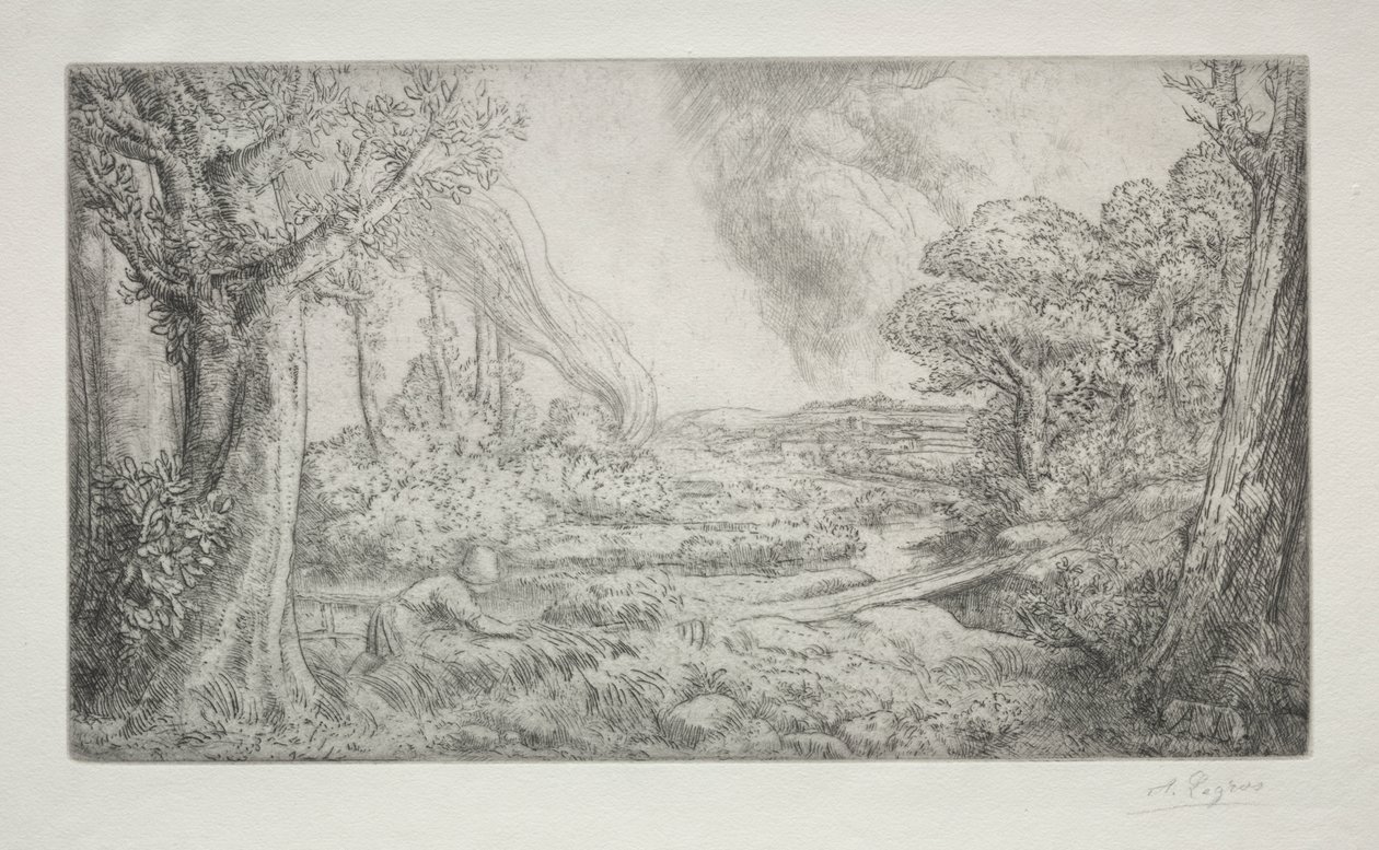 Landschap (Paysage) door Alphonse Legros