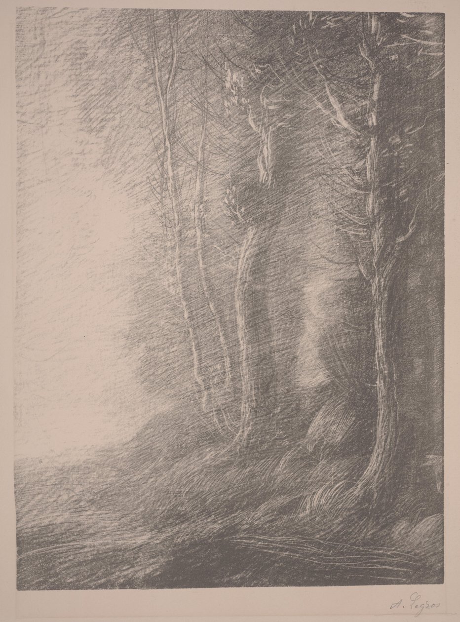 Landschap door Alphonse Legros