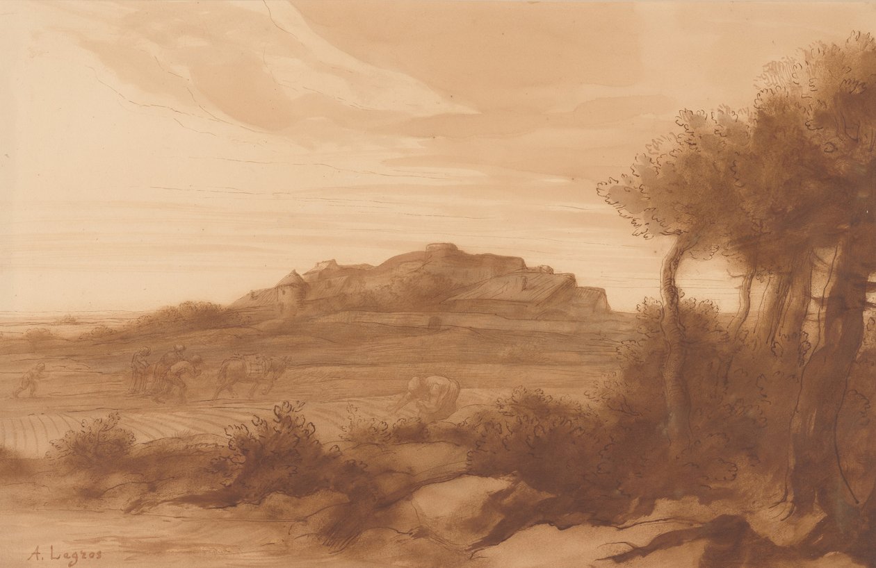 Landschap door Alphonse Legros