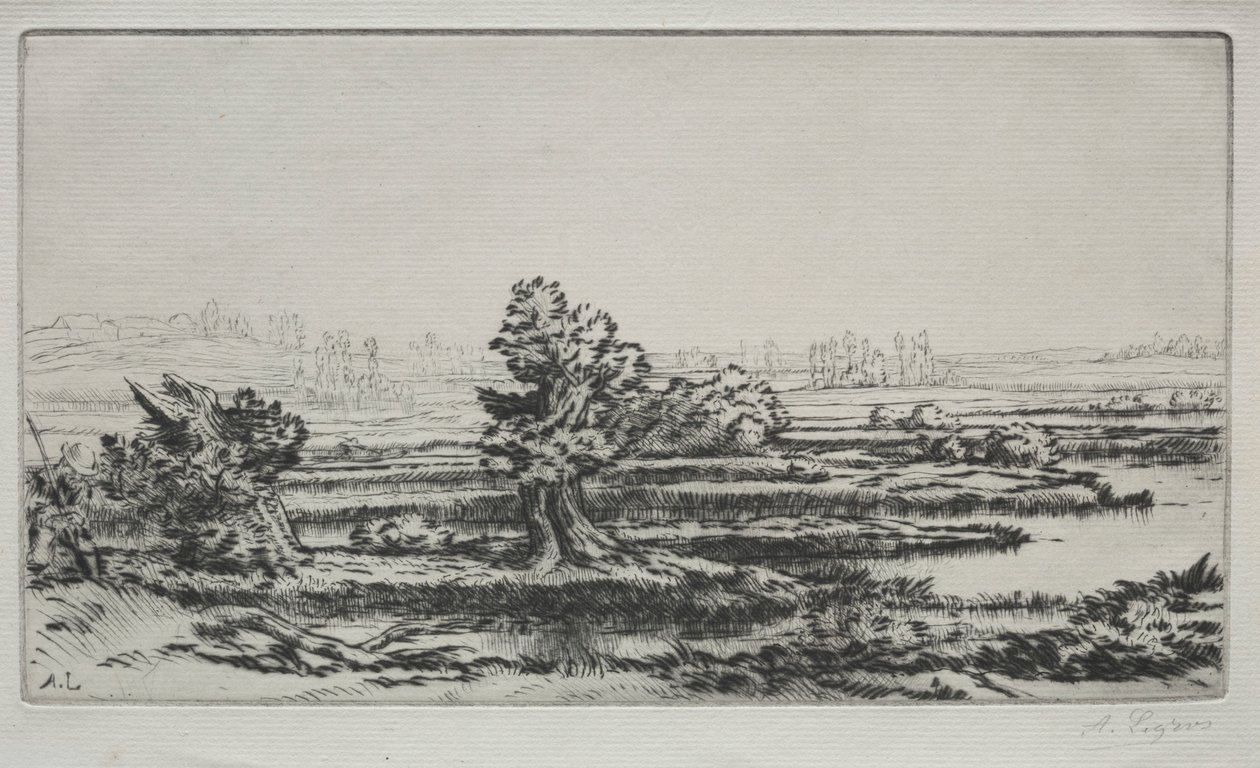 Landschap door Alphonse Legros