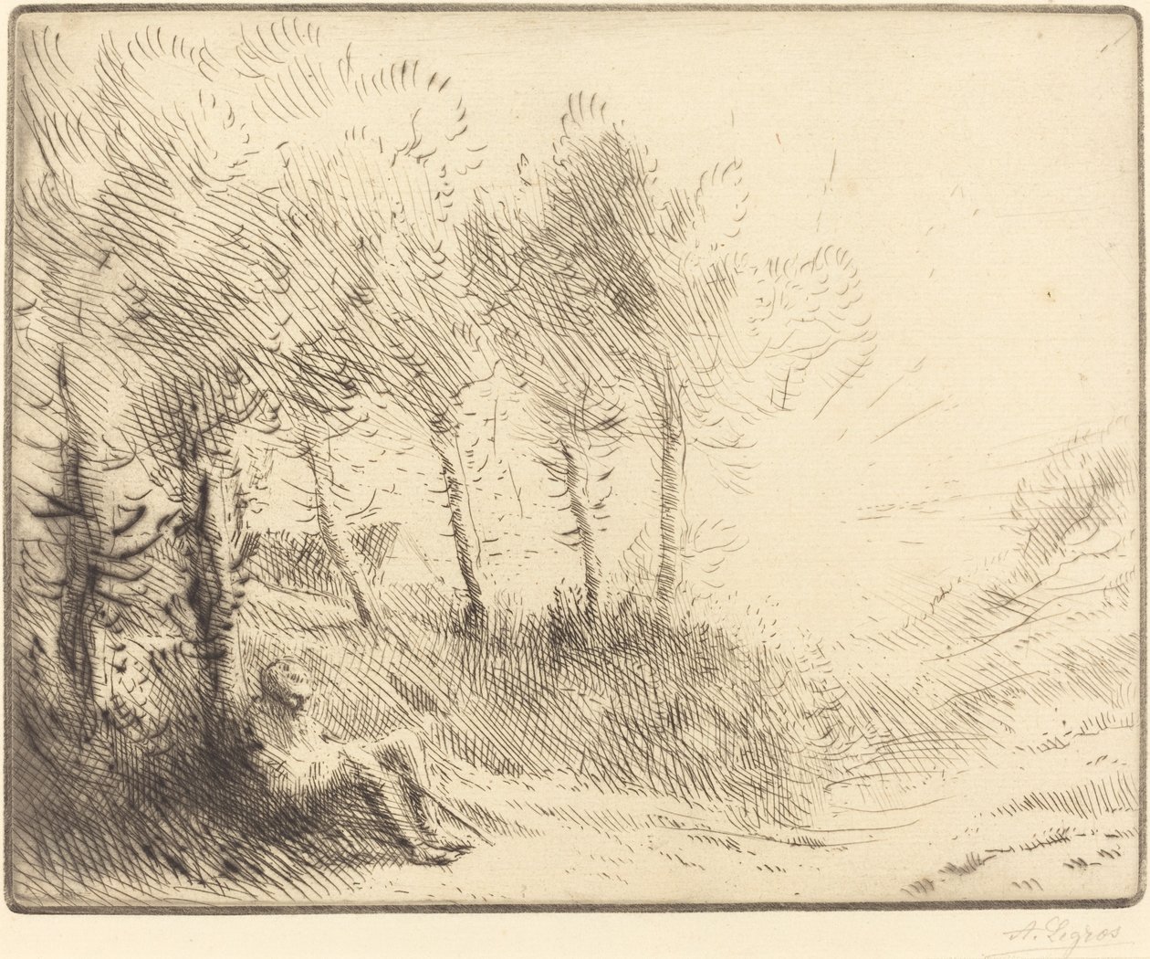 Landschap door Alphonse Legros