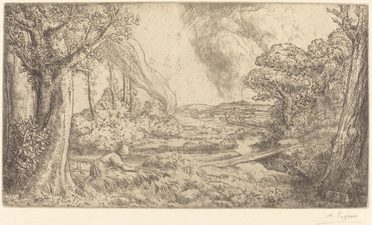 Landschap Paysage door Alphonse Legros