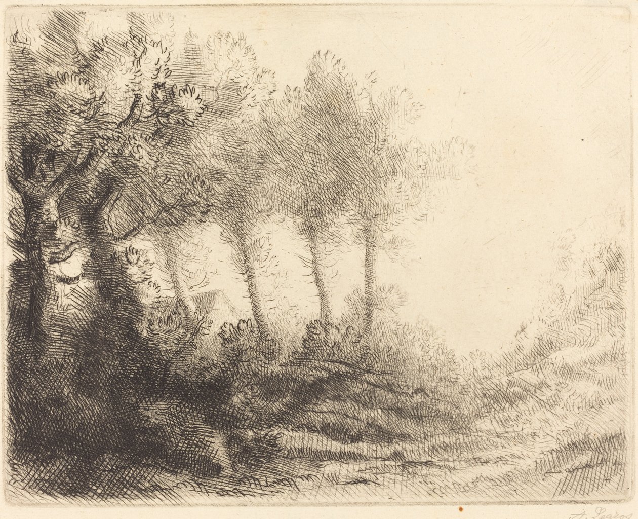 Landschap Paysage door Alphonse Legros